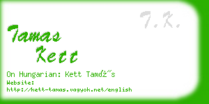 tamas kett business card